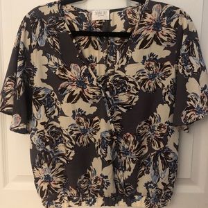 Juniors Chiffon Floral Top